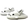 allgala Shark Slides Slippers with Backstrap Non-Slip Novelty Open Toe Sandals for Boys Girl Indoor Outdoor Comfy Cushioned Thick Sole Cute Cartoon Shower Slippers Beach Pool Shoes- Light Grey view 3