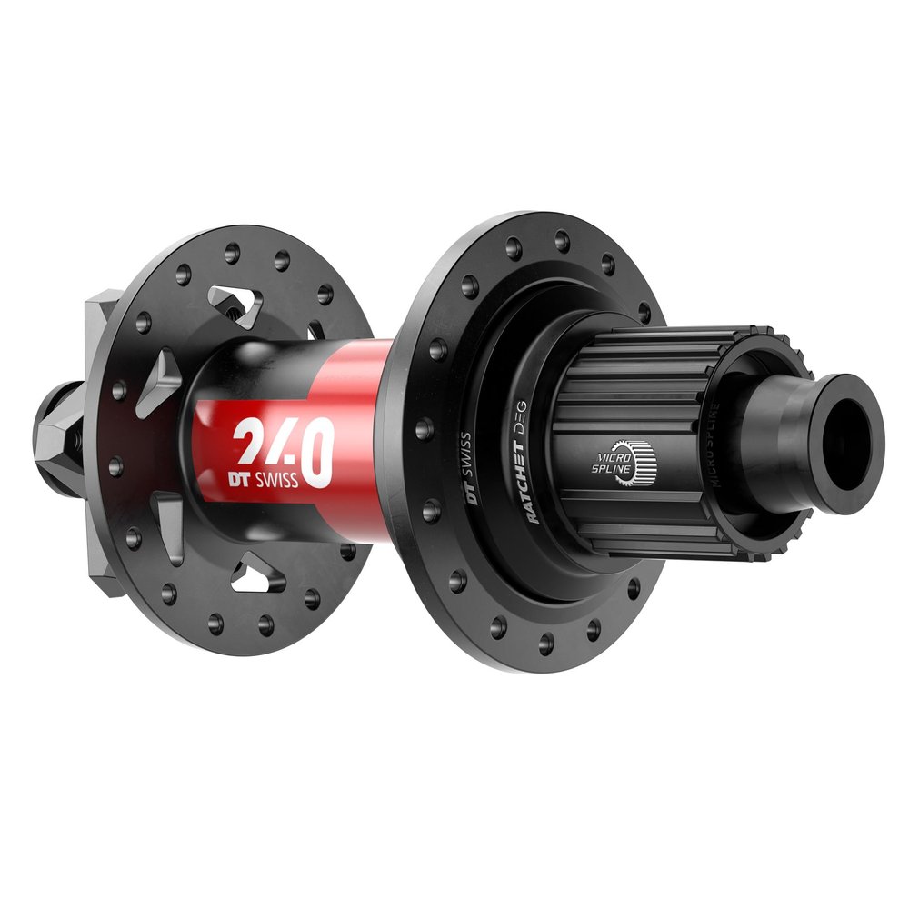 DT Swiss 240 DEG Rear Hub - 12 x 148mm, 6-Bolt, Micro Spline, Black/Red, 32H