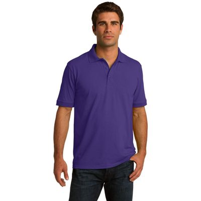 Clothe Co. Mens Short Sleeve Jersey Knit Polo Shirt, Purple, 6XL