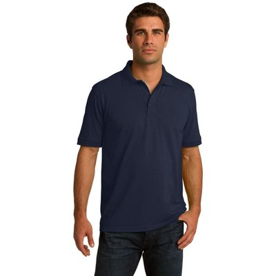 Clothe Co. Mens Short Sleeve Jersey Knit Polo Shirt, Deep Navy, 6XL