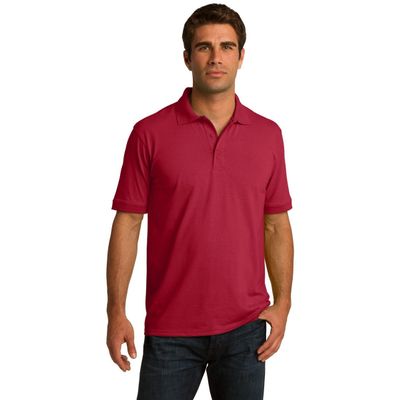 Clothe Co. Mens Short Sleeve Jersey Knit Polo Shirt, Red, 6XL