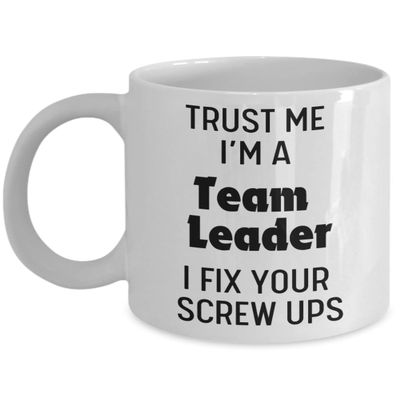 NineFit Basics Team Leader Gifts For Women and Men, Team Leader Appreciation Gifts, Team Manager, Group Leader, Squad Leader Mug, 11oz, White