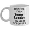 NineFit Basics Team Leader Gifts For Women and Men, Team Leader Appreciation Gifts, Team Manager, Group Leader, Squad Leader Mug, 11oz, White view 1