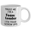 NineFit Basics Team Leader Gifts For Women and Men, Team Leader Appreciation Gifts, Team Manager, Group Leader, Squad Leader Mug, 11oz, White view 2