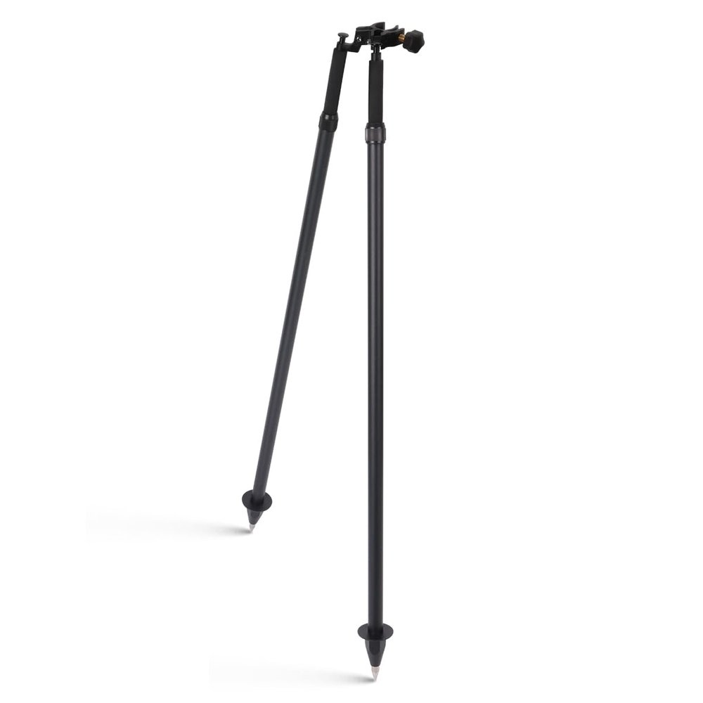 Mountlaser Aluminum Thumb Release Bipod with Center Entry Head Poles Saver Clamp, Aluminum Surveying Tripod for Prism Surveying or GPS Poles of Total Station GPS GNSS