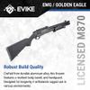 Evike Airsoft - EMG Strike Industries Licensed M870 Gas Powered Pump Action Airsoft Shotgun w/MLOK H-Guard by Golden Eagle (Color: Black) view 2