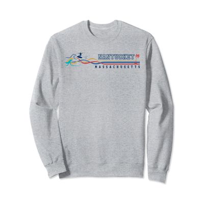 Retro Nantucket Massachusetts Men Women Surfboarder Sweatshirt