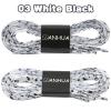 DANHUA Flat White Black Shoelaces 51 inch for Sneakers Art Printed Pattern String 2 Pair view 2