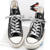 DANHUA Flat White Black Shoelaces 51 inch for Sneakers Art Printed Pattern String 2 Pair view 4