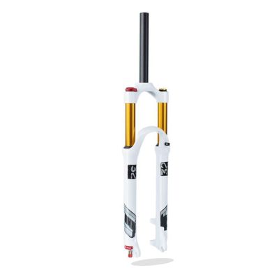 ZECHAO Air Mountain Bike Suspension Fork 130mm Travel,Magnesium Alloy Shoulder Control Shock Absorber Spring Front Fork 1-1/8" (Color : White, Size : 27.5inch)