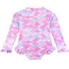 Baby Girl Swimsuit Mermaid Ruffle One Piece Swimsuit for Girls Long Sleeve Rash Guard Swimwear with UPF 50+ Sun Protection 6-9 Months 3-6 Months 0-3 Months 9-12 Months view 2