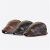 Leather Beret Men's Adjustable Newsboy Hat Beret Hat Driving Hat Cap Fashion Beret Hat Flat Cap Paper (Black, One Size) view 3