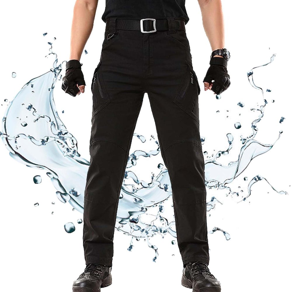 Lkdgii Tactical Pants for Men,Tactical Waterproof Pants,Men's Stretch Hiking Work Cargo with Multi Pockets (Black,3X-Large)