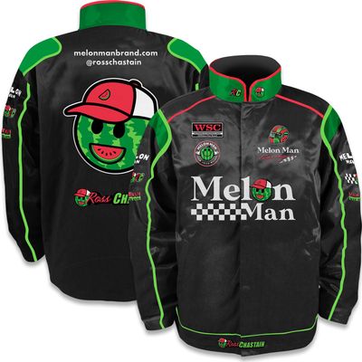 Checkered Flag Sports Ross Chastain #1 NASCAR 2024 Melon Man Racing Uniform Team Jacket (US, Alpha, Large, Regular, Regular, Black)