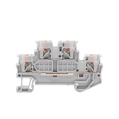 DWFSKZKV PTTB 1.5/S Double Level Push-in Din Rail Terminal Block 4-Conductor PT 1.5mm Cable Electrical Wire Connector PTTB1.5 PTTB-1.5 (Color : Gray, Size : 5 Pcs)