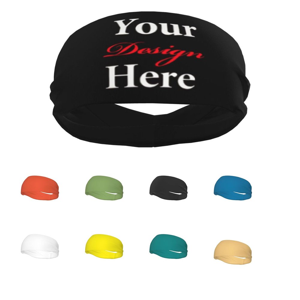 Dgsuaio Custom Sports Headband, Customized Sweatband with Photo Logo Text, Personalized Unisex Stretch Headbands, for Gym, Yoga, Running etc