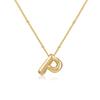 Behrooci Gold Bubble Initial Necklace for Women Balloon Letter Necklace 18K Gold Plated Dainty Alphabet Pendant Puffy Name Personal Jewelry Gift view 1