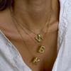 Behrooci Gold Bubble Initial Necklace for Women Balloon Letter Necklace 18K Gold Plated Dainty Alphabet Pendant Puffy Name Personal Jewelry Gift view 4