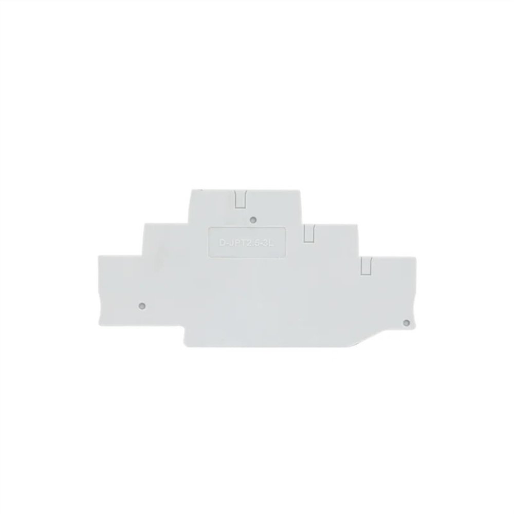 DWFSKZKV 50Pcs D-PT2.5-3L End Cover for PT 2.5-3L 3 Level Connector Wire Electrical Din Rail Terminal Block Accessories Barrier Plate
