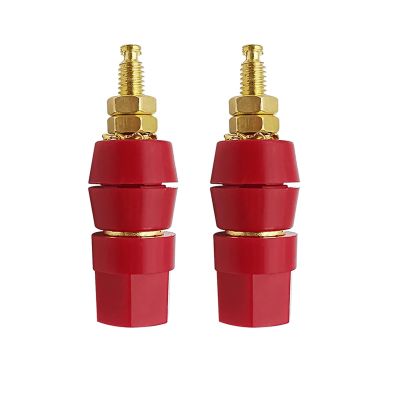 DWFSKZKV Banana Binding Post Terminal Connector Amplifier Terminals Speaker Plug Jack Adapter Red & Black (Color : 2 Red)