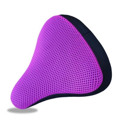 UNbit Bike Seat Bicycle Saddle 3D Soft Bike Seat Cover Cycling Silicone Seat Cushion Cycling Breathable Saddle Comfortable Bicycle Bike Bicycle (Color : Purple)
