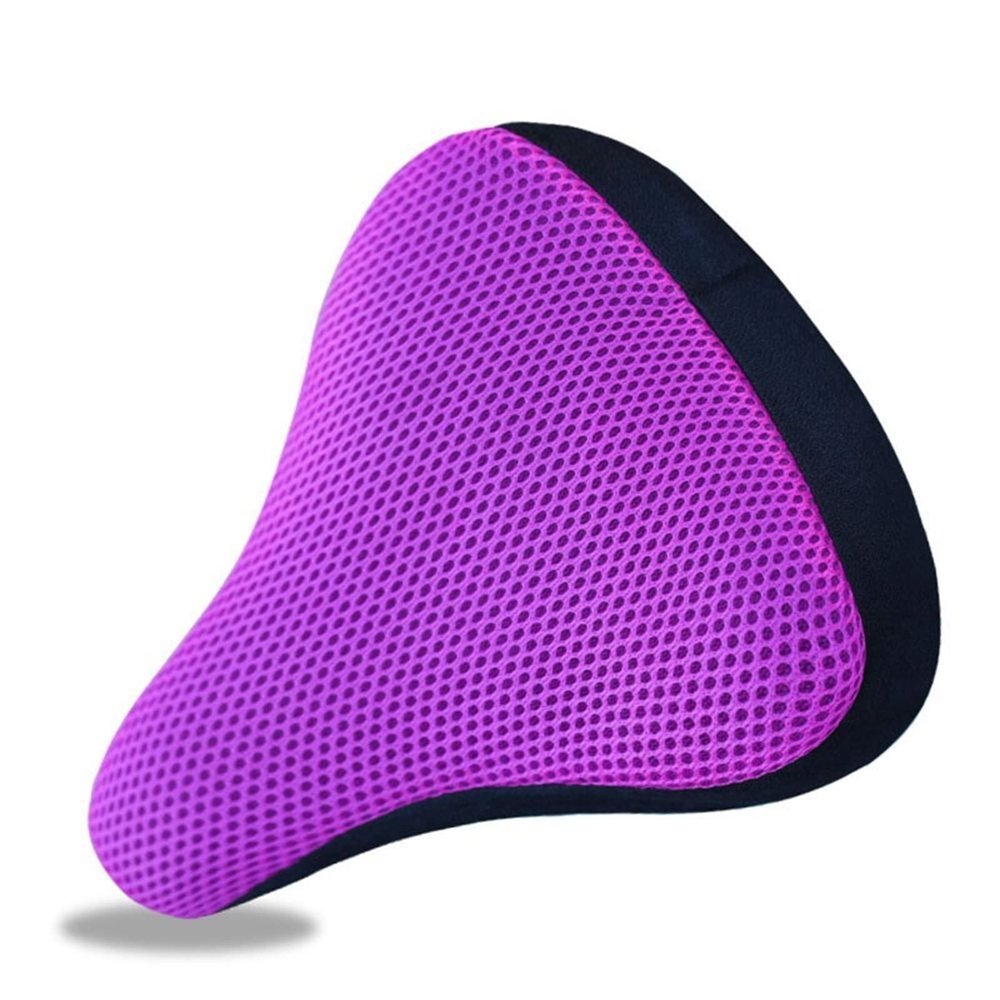 UNbit Bike Seat Bicycle Saddle 3D Soft Bike Seat Cover Cycling Silicone Seat Cushion Cycling Breathable Saddle Comfortable Bicycle Bike Bicycle (Color : Purple)