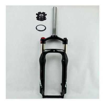 20 Inch Snow Mountain Bikes Air Front Fork Travel 120mm 1-1/8 Straight Tube Mountain Bikes Suspension Forks 9135 QR Manual Lockout Fit Beach XC Bicycles 4.0 Tire ( Color : Black glossy , Size : 20inc
