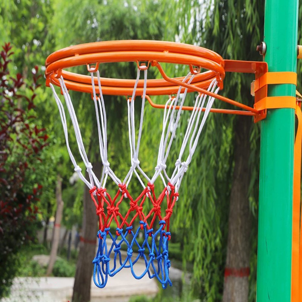 basketball rim, Basketball Rim Outdoor Pole/Wall Mount, Basketball Hoop Adjustable Height for Kids, Teens and Adults, Tree Park/Deck/Garden Patio Basketball Court with Double Strap ( Color : Orange ,