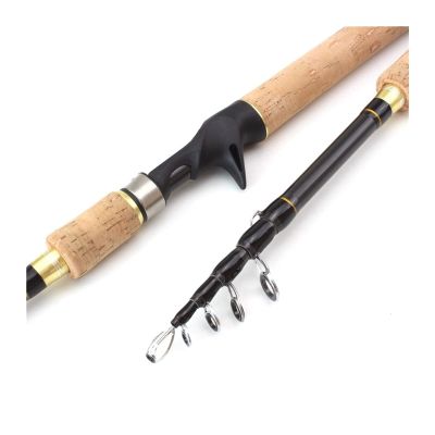 Telescopic Fishing Rod Combos Fishing Rod Spinning Fishing Rod M Power Hard Telescopic Carbon Fiber Travel Pole Wooden Handle Portable Fishing Rods Outdoor Fishing Poles (Size : Casting_2.7 m)