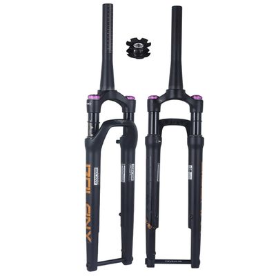 FukkeR 700C Road Bikes Air Suspension Fork 1-1/8 Inch Tapered Steerer Thru Axle 12 * 100mm Bicycles Front Forks 60mm Travel Disc Brake 70mm Ultralight (Color : Orange, Size : 700c)
