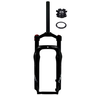 20 Inch Bikes Fat Front Fork 4.0" Tire 1-1/8" Straight Tube Mountain Bikes Bicycles Air Suspension Forks Quick Release 9*135mm Travel 120mm For Snow Beach XC AM DH ( Color : Black glossy , Size : 20in