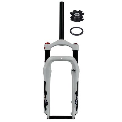 20 Inch Bikes Fat Front Fork 4.0" Tire 1-1/8" Straight Tube Mountain Bikes Bicycles Air Suspension Forks Quick Release 9*135mm Travel 120mm For Snow Beach XC AM DH ( Color : White , Size : 20inch )