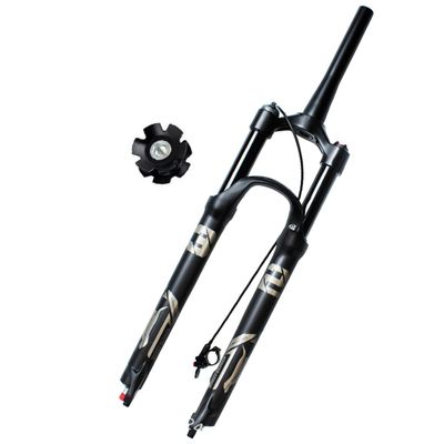 26 27.5 29 Ultralight Mountain Bikes Air Suspension Fork 1-1/2" Tapered Steerer Mountain Bikes Front Forks 140mm Travel & Damping Rebound Quick Release 9*100mm QR ( Color : Black remote , Size : 27.5i
