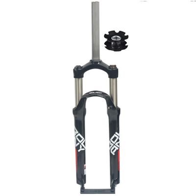 24 Inch Mountain Bikes Bicycles Front Fork 1 1/8 Inch Straight Steerer Mountain Bikes Suspension Forks Mechanical 100mm Travel Quick Release 9*100mm Disc Brake ( Color : Black red , Size : 24inch )