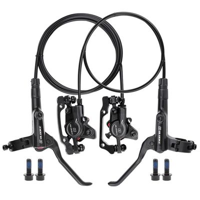FukkeR Bicycles Hydraulic Disc Brake Front & Rear Kit 800mm/1400mm Aluminum Mountain Bikes Brakes for Ebike BMX Trail Fit 160mm Rotor with 2 Piston Caliper PM/is Adapter