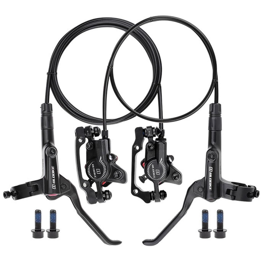 FukkeR Bicycles Hydraulic Disc Brake Front & Rear Kit 800mm/1400mm Aluminum Mountain Bikes Brakes for Ebike BMX Trail Fit 160mm Rotor with 2 Piston Caliper PM/is Adapter