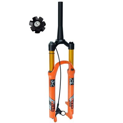 26 27.5 29 Mountain Bikes Air Front Fork With Manual Remote Control Cycling Bicycles Suspension Forks Tapered Tube 1-1/2" Travel 120mm Quick Release 9mm ( Color : Orange remote , Size : 27.5inch )