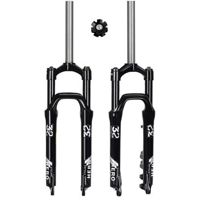 FukkeR Mountain Bicycles Suspension Forks 20 in Mountain Bikes Bikes Mechanical Front Fork with Preload Adjustment Threadless Straight Steerer 28.6mm Travel 100mm QR 9mm