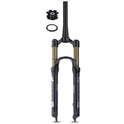 Bikes Front Fork 26/27.5/29 Inch Manual Remote Lockout Mountain Bikes Bicycles Suspension Forks 1-1/8'' Tapered Steerer 9*100mm QR Travel 100mm Shock Absorb XC AM ( Color : Gold Manual , Size : 27.5in