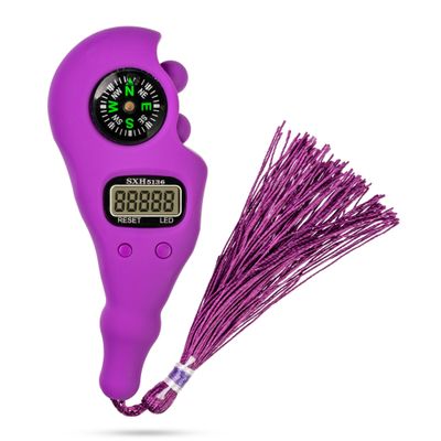 Digital Finger Tasbih with Compass & Night Light - Islamic Prayer Beads Counter, Finger Counter for Dhikr, Meditation, Relaxation, and Healing (Purple)