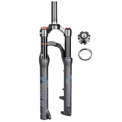 FukkeR Mountain Bikes Front Fork Straight Steerer 28.6mm Bicycles Suspension Forks 20 24 Inch Quick Release 1009 Travel 100mm Stable and Noiseless for Cycling (Color : Black, Size : 24inch)