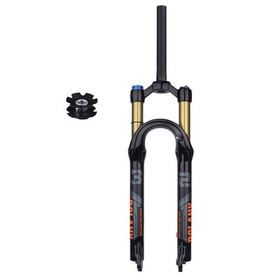 27.5 / 29 Inch Mountain Bikes Bicycles Air Suspension Fork 1-1/8 Straight Tube Mountain Bikes Front Forks 9100mm QR 120mm Travel Manual Remote Locking Fit XC AM ( Color : Gold , Size : 27.5inch ML )