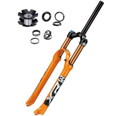 Mountain Bicycles Suspension Forks 26 27.5 29 Inch Ultra-Light Mountain Bikes Bikes Front Fork 120mm Travel 28.6 Threadless Straight Steerer Quick Release 9*100MM ( Color : Orange , Size : 27.5inch )