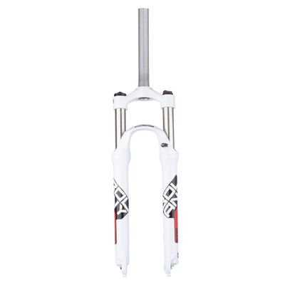 26/27.5/29 Inch Mountain Bikes Bicycles Front Fork Manual Lockout 1-1/8" Straight Mountain Bikes Suspension Forks Mechanical Shocks 105mm Travel 9*100 QR Fit XC AM ( Color : White red , Size : 26inch