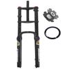 FukkeR 26 Inch 4.0 Fat Tire Bikes Air Suspension Fork Mountain Bikes Double Shoulder Front Forks 150mm Travel 28.6mm Straight/Tapered Tube 9 * 135mm QR Rebound Adjustment (Color : Black)
