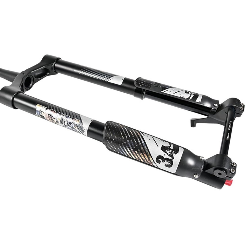 FukkeR 20 24 26 Inch Universal Mountain Bikes Suspension Fork Damping Mountain Bikes Inverted Front Forks 130mm Travel 15015 Thru Axle 1 1/8 Tapered Tube Snow Beach XC