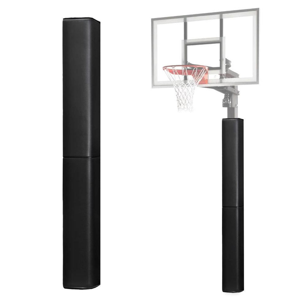 ProSlam Black Basketball Pole Pad 72" Tall and 2" Thick Fits 5"x5" Pole All-Weather Durable UV-Resistant Waterproof Square Basketball Pole Padding for Player Protection and Safety