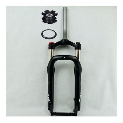 20 Inch Snow Mountain Bikes Air Front Fork Travel 120mm 1-1/8 Straight Tube Mountain Bikes Suspension Forks 9135 QR Manual Lockout Fit Beach XC Bicycles 4.0 Tire ( Color : Black matte , Size : 20inch