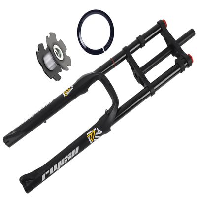 20 * 4.0 Fat Tire Mountain Bikes Bikes Air Suspension Fork Bicycles Front Forks 120mm Travel 9*135mm QR 28.6mm Straight/Tapered Tube Snow Beach Rebound Adjustment ( Color : Black , Size : 20inch )