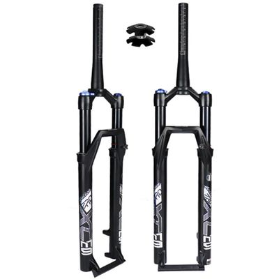 Bicycles Air Pressure Front Fork 27.5 29 Inch Mountain Bikes Mountain Bikes Suspension Forks Travel 120mm QR 9100MM Tapered Pipe 1-1/2'' High Strength For Riding ( Color : Black manual , Size : 29inc